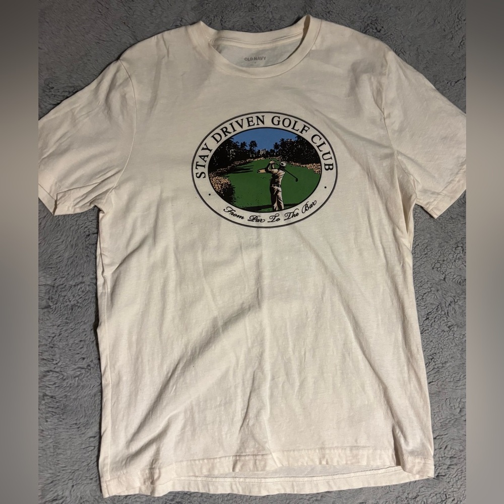 Old Navy White Golf Graphic Tee